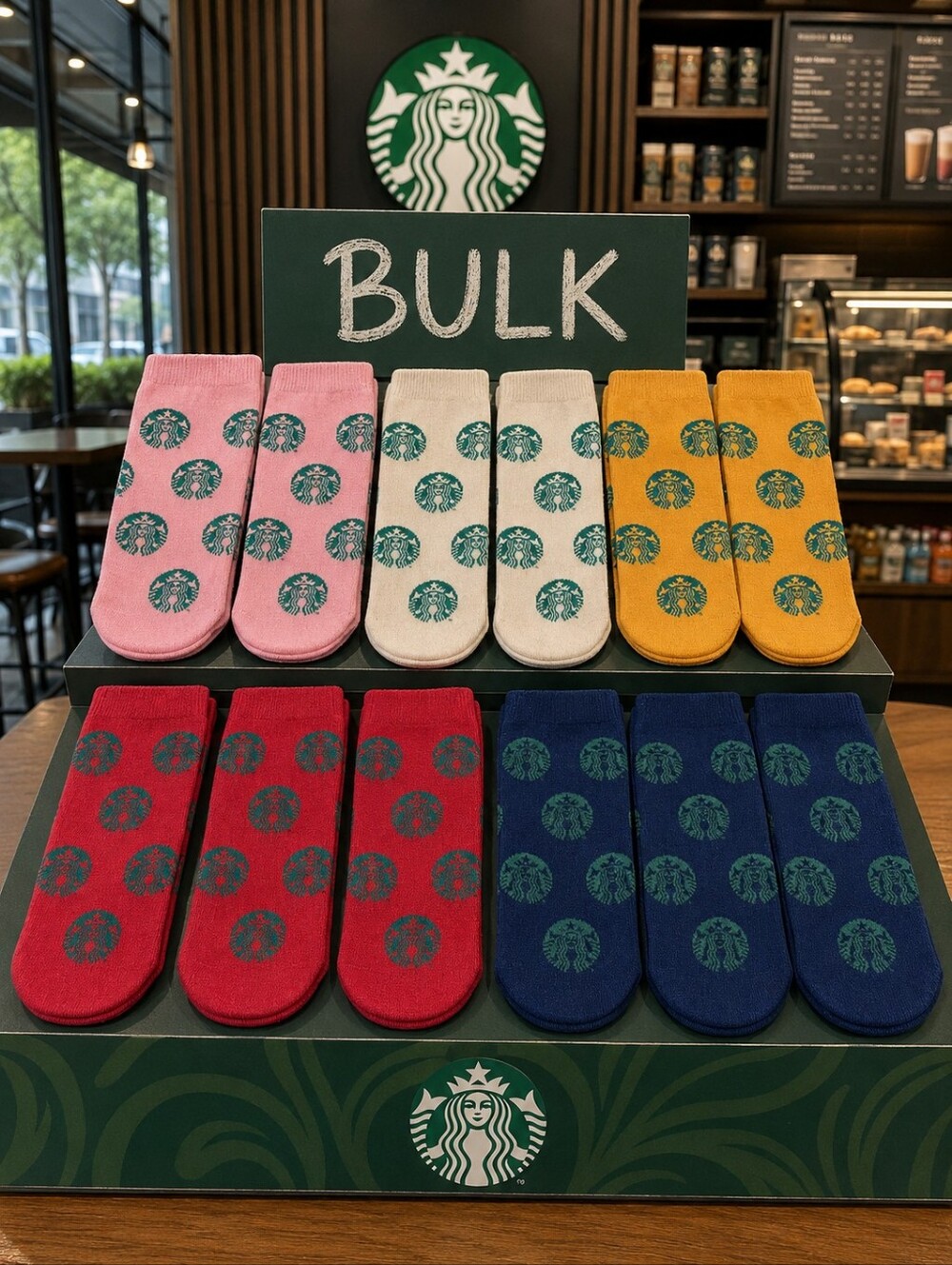 BULK Starbucks Inspired Ped Socks